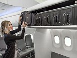 Room for a small one? The new 'Space Bins' can store six cases each within the cabin