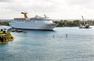 The Grand Celebration docked for the first time at the Port of Palm Beach Tuesday, January 6, 2015. (Bruce R. Bennett / The Palm Beach Post)