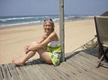 Life's a beach: Sandra relaxes during her stay at the Thonga Beach Lodge