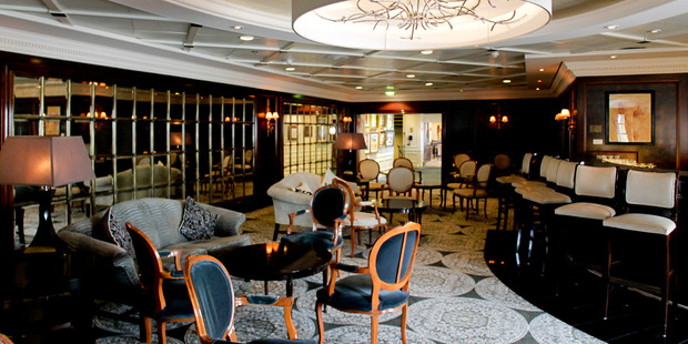 The Discoveries Lounge on the Azamara Quest cruise. Photo / Warren Buckland 