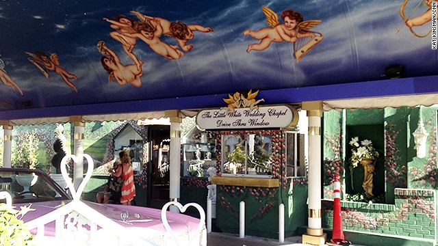 A Little White Wedding Chapel is home to the famous Tunnel of Love drive-thru window.