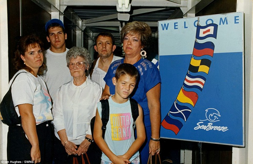 This family of six looked downright miserable while boarding the SeaBreeze cruise ship