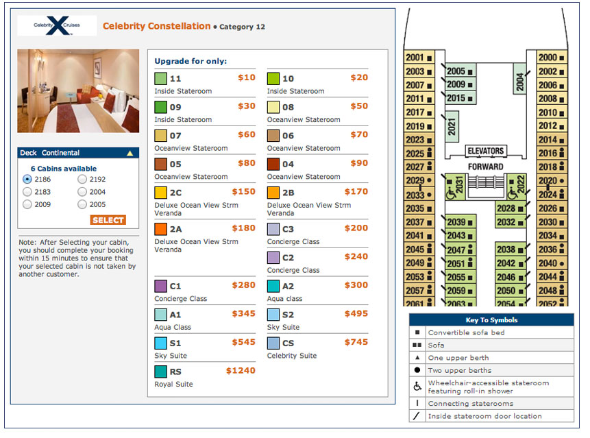 Interface of the agent booking engine