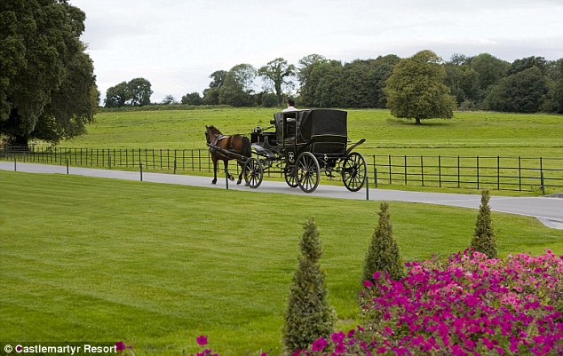 Romantic ride: Horse and cart trips are available from the five-star hotel