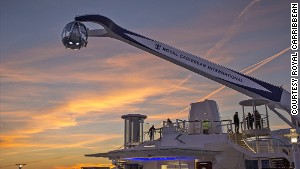 The ship's North Star lifts passengers 300 feet above sea level. 
