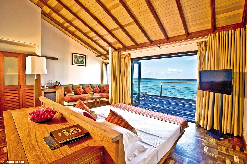 The Reethi Beach resort, which is only a half-hour seaplane flight from Male, offers both all-inclusive and BB stay options