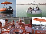 Summer barbecues are no longer confined to dry land, thanks to the BBQ Donut boat.  Designed by inventor Sebastian Schmitt, 37, the bright orange vessel is the perfect venue for up to ten friends wanting a barbecue with a difference.nA low smoke charcoal kettle grill has been specially installed in the centre - set up to ensure maximum safety and ease of use.  SEE OUR COPY FOR DETAILS. nPlease byline: bbq-donut/Solent Newsn© bbq-donut.de/Solent News  Photo AgencynUK +44 (0) 2380 458800
