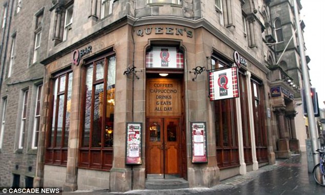 Balloons had just been released at the Queen's Hotel in Dundee (pictured) when tiles came crashing down