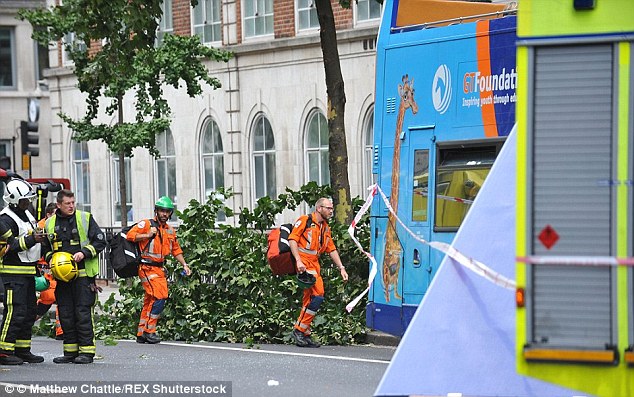 Onlookers said the scene was complete carnage, with passengers hugging each other and blood 'all over the floor'