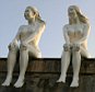 JEJU, SOUTH KOREA - OCTOBER 24:  Statues is seen at the theme park 'Love Land' on October 24, 2009 in Jeju, South Korea. Love Land is an outdoor sex-themed sculpture park which opened in 2004 on Jeju Island. The park runs sex education films and features 140 sculptures representing humans in various sexual positions. It also has other elements such as large phallus statues, stone labia, and hands-on exhibits such as a masturbation-cycle.  (Photo by Chung Sung-Jun/Getty Images)