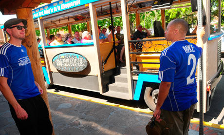 Trolley owners Jesse Heron,cq, left and Mike Silva