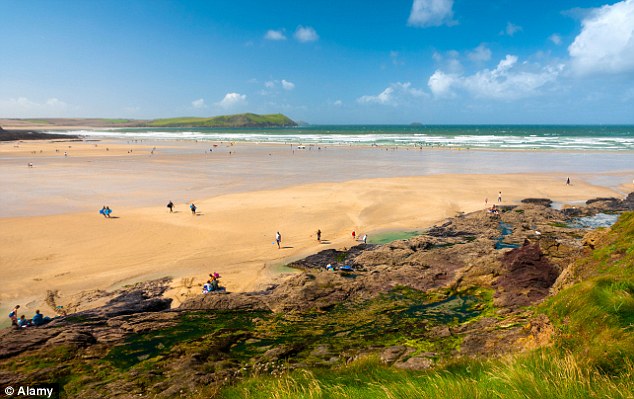 Simply stunning: The beach at Polzeath is great for kids with games, rock pool adventures and a surf academy