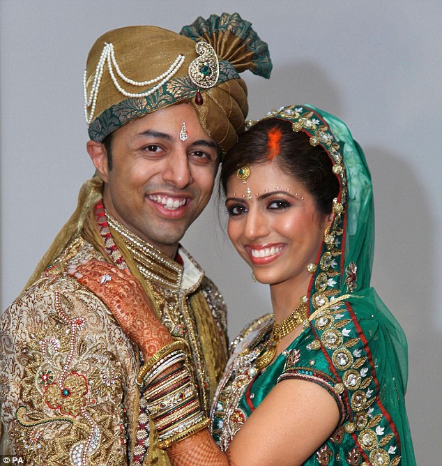 Happier times: Shrien Dewani with Anni Dewani - he faces accusations that he ordered the killing of his wife while they were on their honeymoon in 2011
