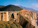Bixby Creek Bridge and Big Sur Coastline on Pacific Coast Highway in California USA