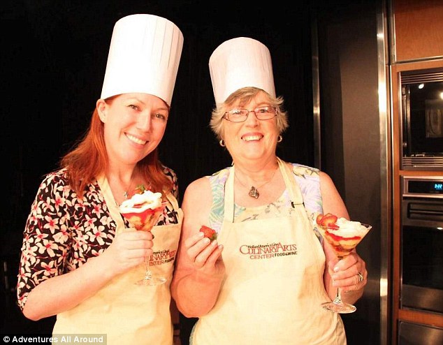 Amanda Woods (left) was told Australians eat more than any other nation when they come on board cruise ships