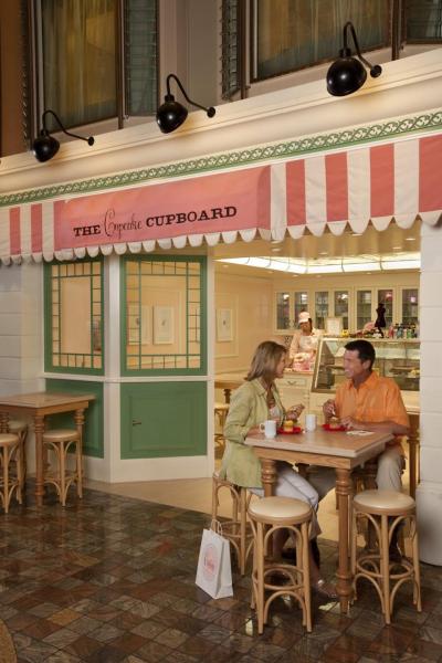 The Cupcake Cupboard, on board the Freedom of the Seas, is a vintage-style gourmet bakery with 30 types of cupcakes.