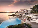 Sundowner: The best views at the Hotel du Cap are from the stunning cliffside pool