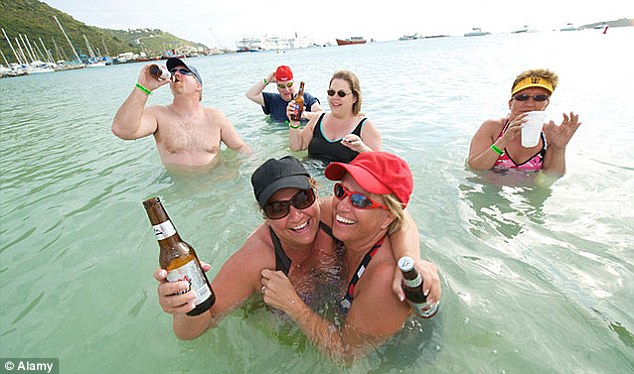 Having a good time: Beer is the most popular drink among cruiseship passengers, according to survey
