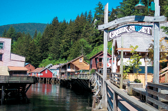 Ketchikan’s historic Creek Street near the cruise terminal offers a museum, shops and galleries.
