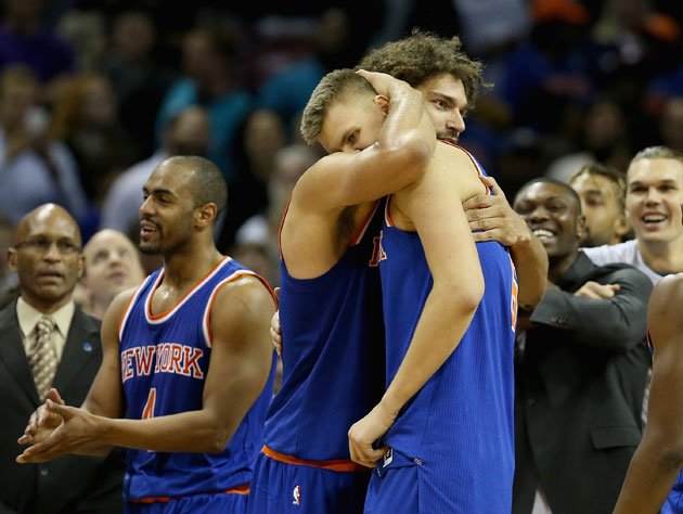 Porzingis, following a 29-point outing against Charlotte. (Getty Images)