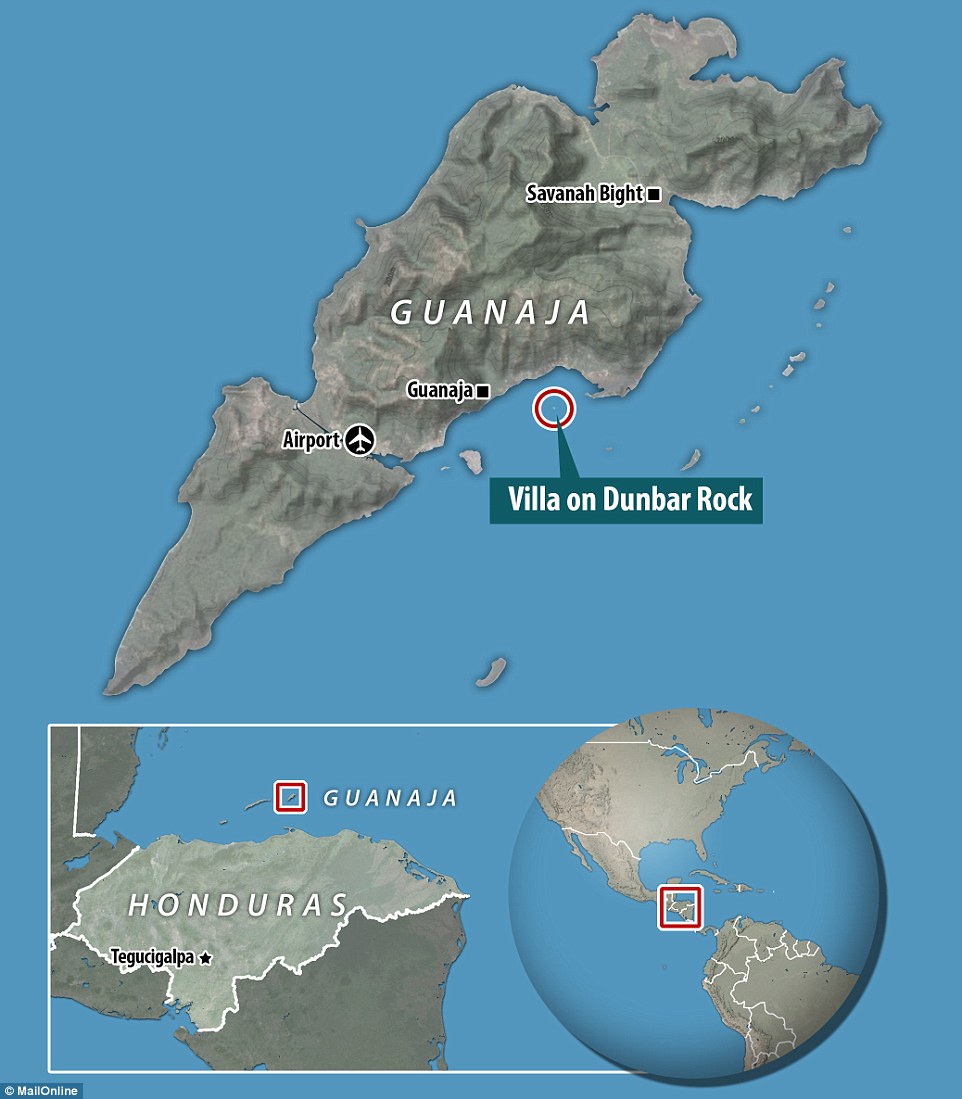 The secluded ocean villa is located off the island of Guanaja, around 44 miles from mainland Honduras