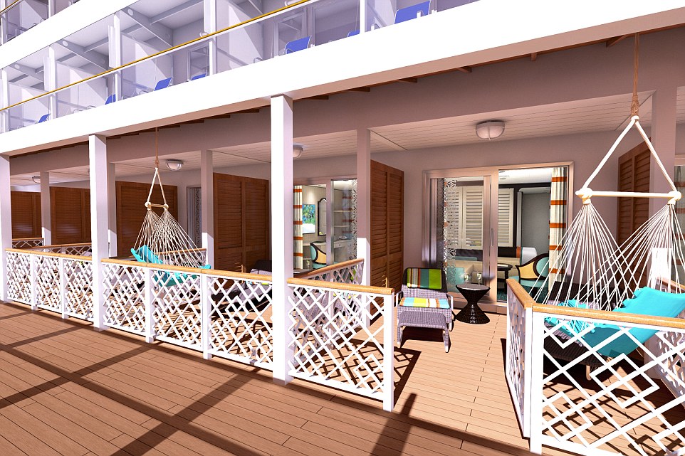 Havana Cabanas - one of two new accommodation classes - come with private outdoor patios, sunloungers and a hammocks