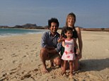 Splendid isolation: Sarfraz, Bridget and Laila on a pristine, empty beach