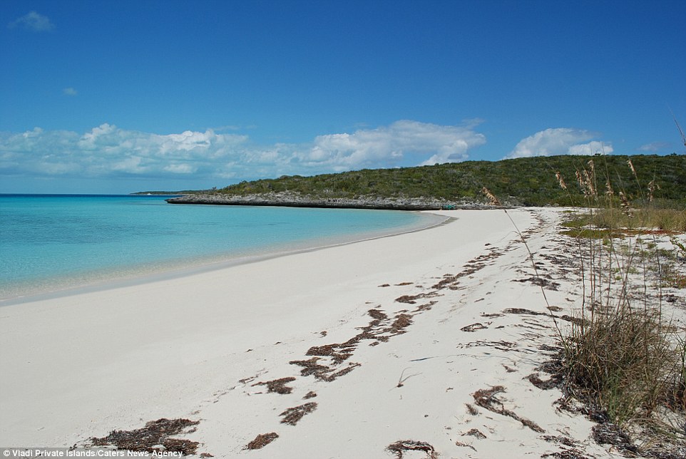 A sandy beach on Cave Cay which has the potential to be come a paradise resort or a luxury private retreat for a lucky investor