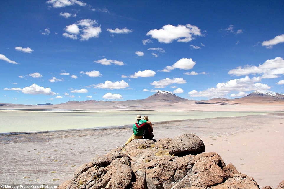 Honeymooners Anne and Mike Howard, pictured here, at Eduardo Avaroa National Reserve, in Boliviaspent 675 days travelling the world