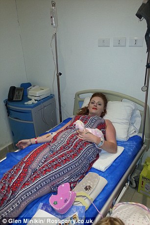 Stacey Wilson, 24 on a drip in hospital