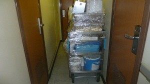 A photo obtained by CNN from a Silver Star crew member shows food carts hidden away from inspectors.