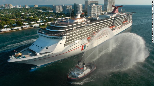 Carnival Legend, shown here in 2012, had to cancel a scheduled March 2013 stop on Grand Cayman and arrived in Tampa, Florida, hours ahead of schedule after propulsion system problems hampered its sailing speed.