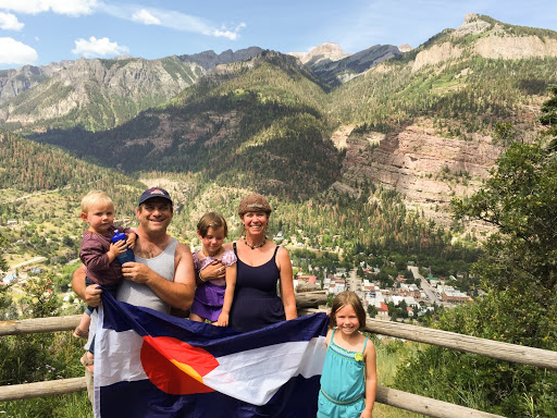 Josh and Sutay Berman and daughters in Colorado. From Crocodile Love: Unusual People Who Made Remarkable Trips