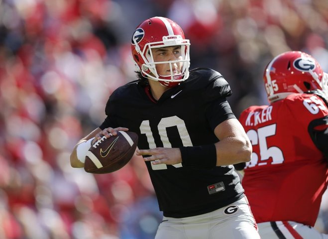 AP photo Georgia quarterback Jacob Eason is fighting for the starting job as a true freshman.