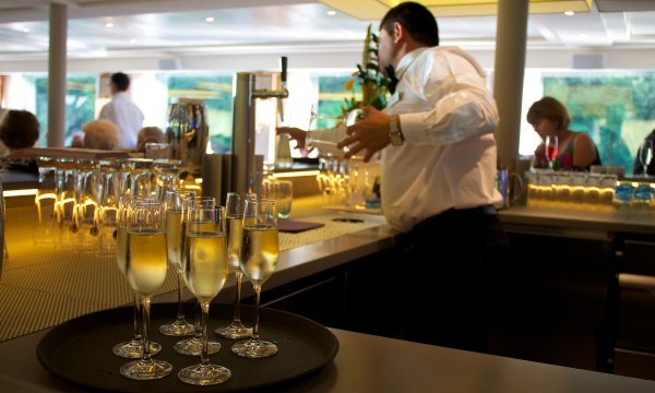champagne on river cruise