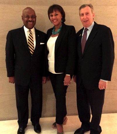 Pictured (l-r) Hon. Obie Wilchcombe, Minister of Tourism, Islands of The Bahamas; Joy Jibrilu, Director General, Bahamas Ministry of Tourism, and Frank Comito, CEO and Director General, Caribbean Hotel and Tourism Association, CHTA.