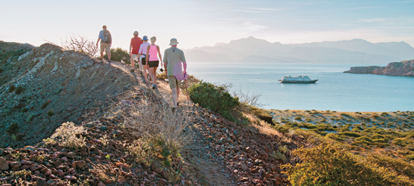 Un-Cruise Adventures’ “Cousteau’s Aquarium of the World” includes activities in Baja such as remote island hiking and snorkeling with sea lions
